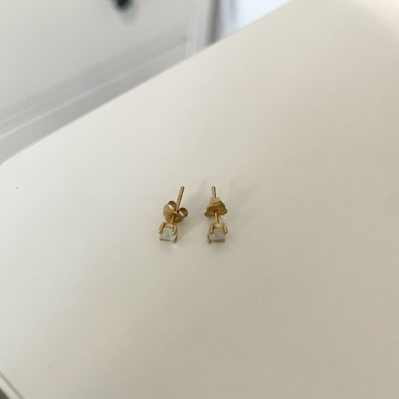 Solid Gold Moonstone Studs 9k Gold - Local Eclectic - Picture 6 of 6